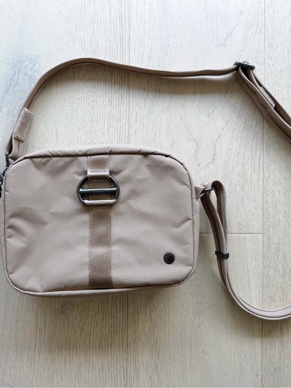 PacSafe CX Anti-Theft Square Beige Crossbody Bag - Everyday Travel Carry